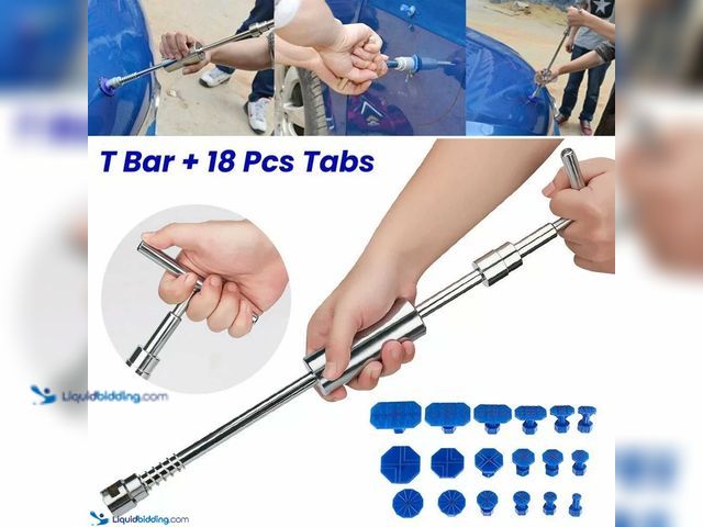 Lot 49-5388255 - Paintless Dent Removal 19 Piece Kit with Slide Hammer and 18 Dent Puller Tabs - NEW - Suitable for a...
