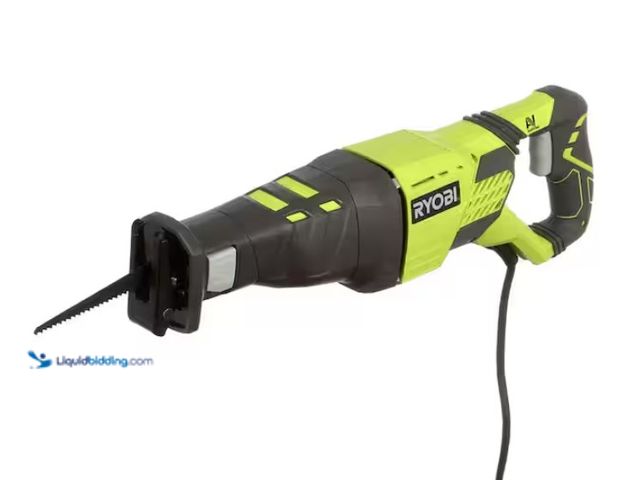 Lot 49-1567844 - RYOBI 12 Amp Corded Reciprocating Saw, Model # RJ186V, Slightly used, Tested works, Powers on.  Ref#...