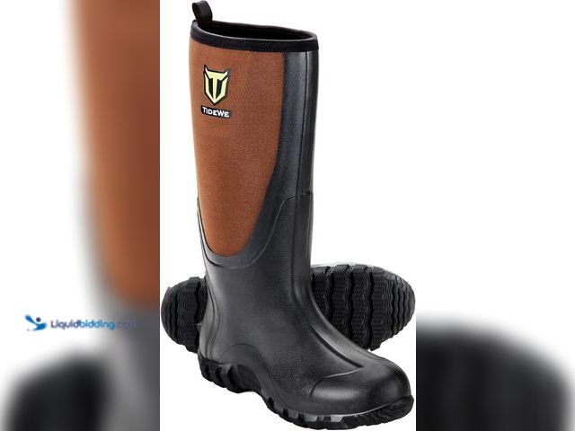 Lot 49-3531856 - Mens Size 5 TIDEWE Rubber Boots for Men Multi-Season, Waterproof Rain Boots with Steel Shank, 6mm Ne...