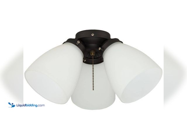 Lot 49-5409124 - Hampton Bay
3-Light Oil Rubbed Bronze Ceiling Fan Shades LED Light Kit Unused