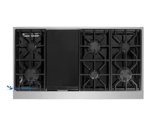 Lot 49-1631388 - NXR Entree 48 in. Professional Style Gas Cooktop with 6-Burners and a Griddle Burner in Stainless St...
