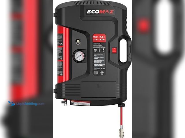 Lot 49-5544203 - ECOMAX Wall Mount Air Compressor, Tire Inflator Portable Air Compressor, Oil-Free with Retractable 3...