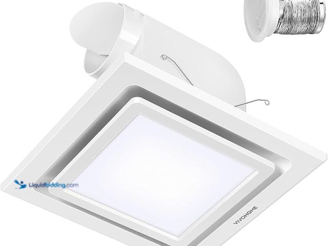 Lot 49-1628213 - VIVOHOME Bathroom Exhaust Fan with Light, 165CFM Shower Ventilation Exhaust Fan with 6500K LED Light...