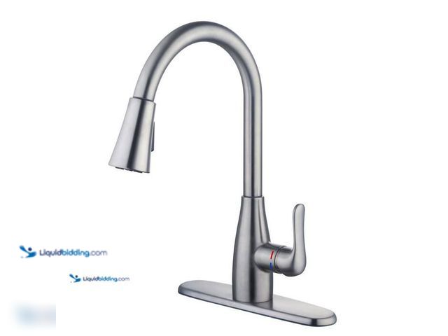 Lot 49-5581783 - Glacier Bay McKenna Single-Handle Pull Down Sprayer Kitchen Faucet in Stainless Steel with TurboSpra...