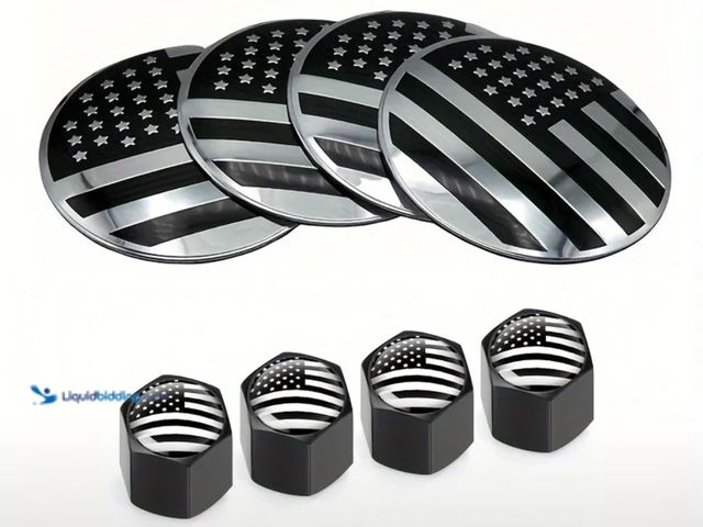 LiquidBidding - Lot 49-1835801 - New American Flag Center Hub Cap and ...