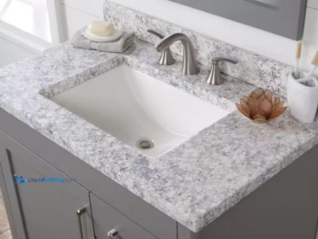 Lot 49-1518099 - Home Decorators Collection 37 in. W x 22 in. D Cultured Marble White Rectangular Single Sink Vanity ...