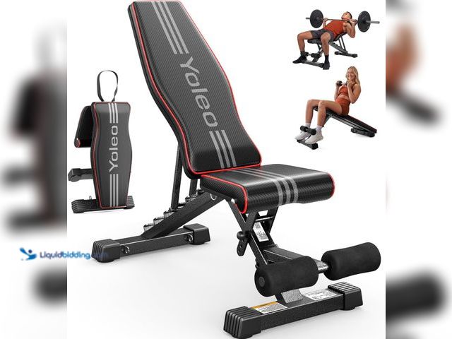 Lot 49-5560003 - YOLEO Adjustable Weight Bench, ASTM-Certified 827LBS | 98% Pre-Assembled, 84 Positions Incline Decli...