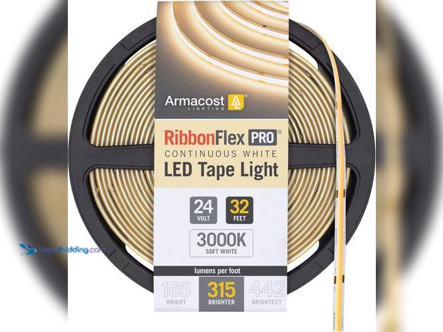 Lot 49-5538716 - Ribbon Flex Pro 24-Volt White COB 32.8 ft. Dimmable Cuttable Integrated LED Strip Light Tape 3000K 3...