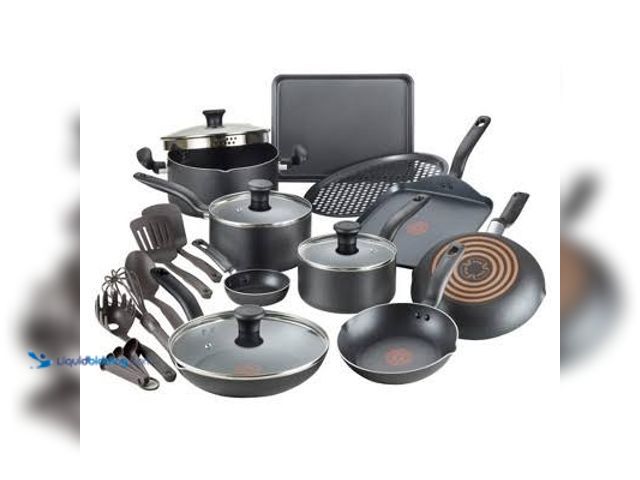 Lot 49-5558895 - T-fal 20pc Simply Cook Nonstick Cookware Set Black MODEL:032406058422 UNUSED