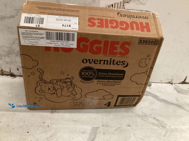Lot 49-5542834 - Huggies Overnites Nighttime Protection Diapers- Size 4 - 116ct Unused