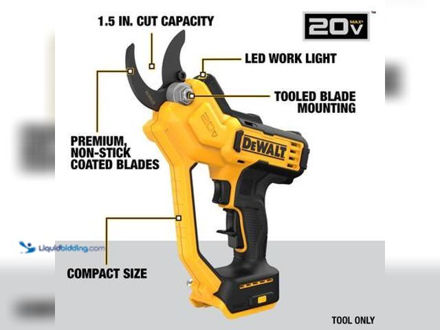 Lot 49-5544361 - DEWALT 20-Volt MAX 1 -1/2 in. Capacity Cordless Battery Powered Pruner (Tool Only). Model # DCPR320B...