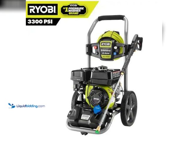 Lot 49-1577404 - RYOBI 3300 PSI 2.4 GPM Cold Water Gas Pressure Washer with 212cc Engine,  Model # RY80589, Used, Has...