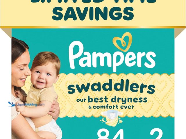 Lot 49-3566683 - Pampers Swaddlers Diapers, Size S2 (10-22 lbs), 84 Count, Absorbent, Keeps Baby Dry and Comfortable,...