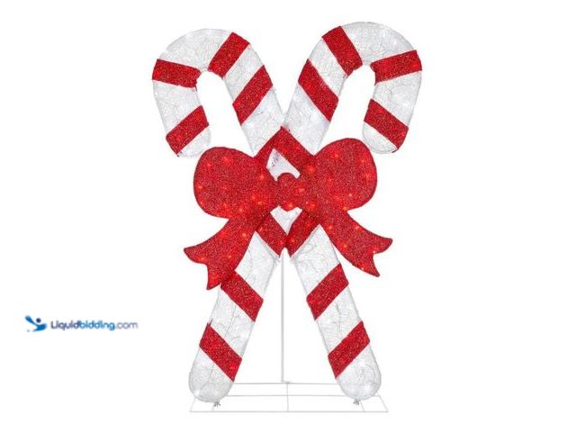 Lot 49-5453589 - Twinkling LED Candy Canes Holiday Yard Decoration. [Model: 1009537860] Used.