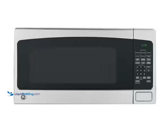 Lot 49-3614819 - GE 2.0 cu. ft. 1200-Watt Countertop Microwave in Black Stainless Steel, Model # GCST20S1WSS, Unused,...