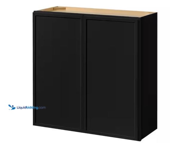 Lot 49-1631982 - Hampton Bay Leyton 30 in. W x 12 in. D x 30 in. H Ready to Assemble Plywood Slim Shaker Wall Kitchen...