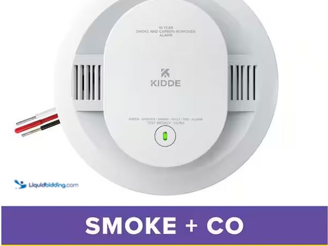 Lot 49-1568518 - Kidde 10-Year Battery and Hardwired Smoke and Carbon Monoxide Detector, Interconnectable and LED War...