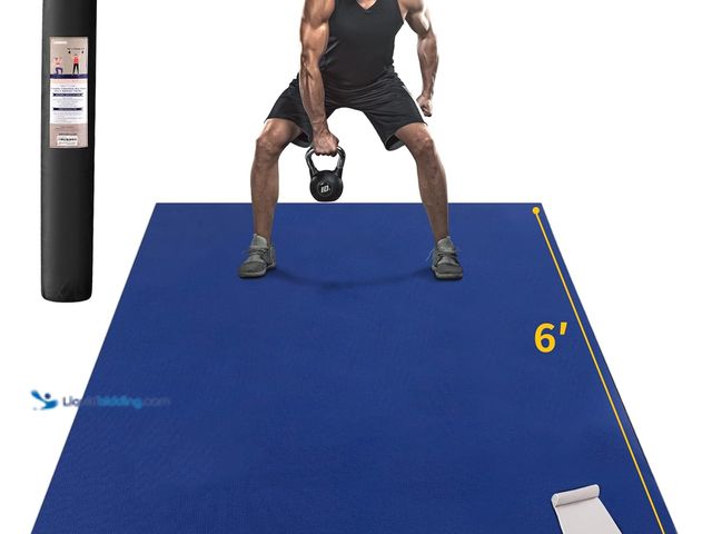 Lot 49-5460769 - CAMBIVO Large Exercise Mat for Home Workout, 8'x6'/7'x5'/6'x4' (7 mm) Extra Thick Exercise Mat for H...