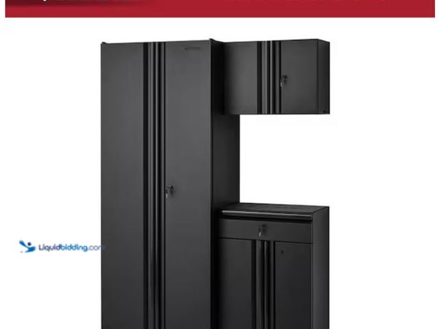 Lot 49-1632034 - Husky 3-Piece Regular Duty Welded Steel Garage Storage System in Black, MSRP $848.00, Model:GS05403-...
