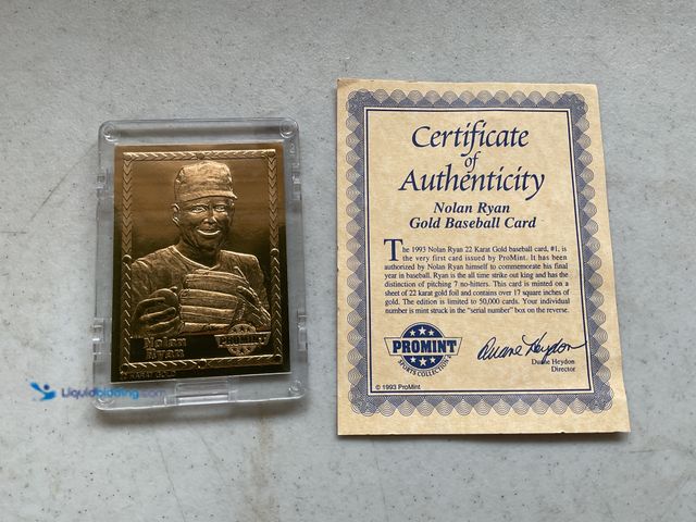 Lot 49-3503734 - Other BEAUTIFUL NOLAN RYAN 22K GOLD FOIL BASEBALL CARD IN HARD PLASTIC CASE FROM PRO MINT!