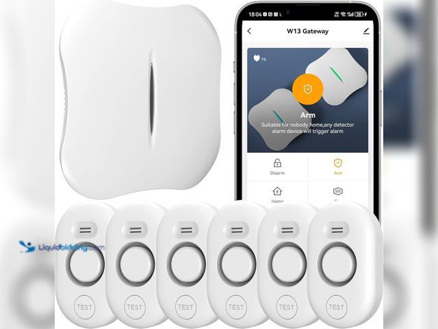 Lot 49-3528532 - WiFi Water Leak Detector for Home with App Notification, 1 2.4Ghz Gateway + 6 WD61 Sensor, 120dB Wat...