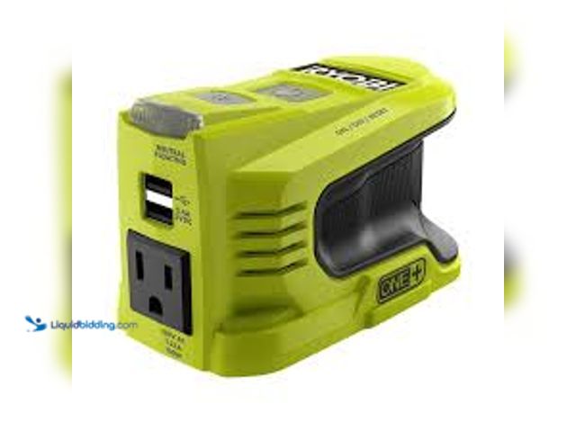 Lot 49-3536952 - RYOBI 18V ONE+ 150-Watt Portable Battery Inverter Power Source (Tool Only). Model # RYi150BGA. Unsue...