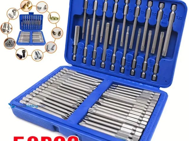 Lot 49-1814418 - New 50pcs Magnetic Screwdriver Bit Set - Extra Long 75mm Safety Bit For 1/4 Screwdrivers
