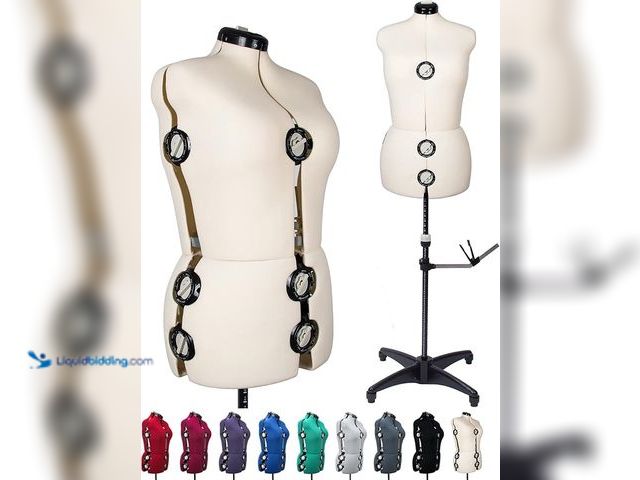Lot 49-5433738 - BHD BEAUTY Beige 13 Dials Female Fabric Adjustable Mannequin Dress Form for Sewing, Mannequin Body T...