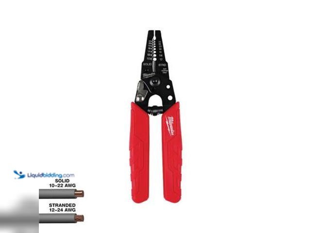 Lot 49-5544482 - Milwaukee 10-24 AWG Compact Wire Stripper/Cutter with Comfort Grip. Model # 48-22-3044. Unused