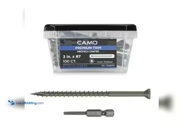 Lot 49-2025367 - Lot of (3) CAMO 3 in. #7 ProTech Green Premium Star Drive Trim Screws (100-Count), Model # 0346170, ...