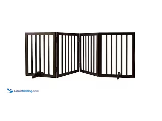Lot 49-3566095 - VEVOR Indoor Pet Barrier 24-IN Height x 80.3-IN Width 4-Panel Folding Gate for Pets Adjustable and V...