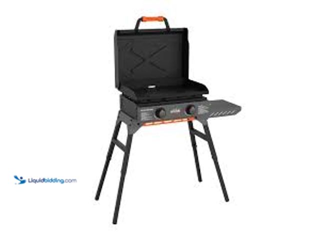 Lot 49-2021854 - Blackstone Adventure Ready Outdoor Griddle, 22 Inch 2-Burner Flat Top Grill with Cover, Black. Model...