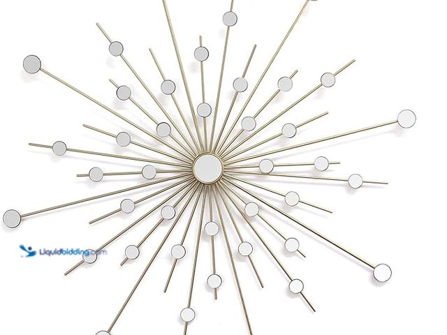 Lot 49-1556602 - Stratton Home Decor Sparkle Mirror Burst Wall Decor, Gold Model #B076Z7FSFL, Unused  Ref#BLUEAMA1203