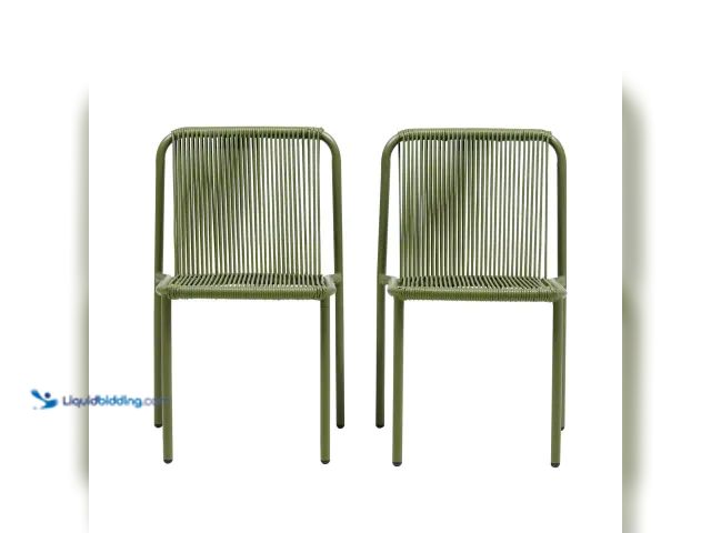 Lot 49-1630922 - Set of (2) Christopher Knight Home Burgess Weather-Resistant Outdoor Stacking Dining Chairs - UV-Pro...