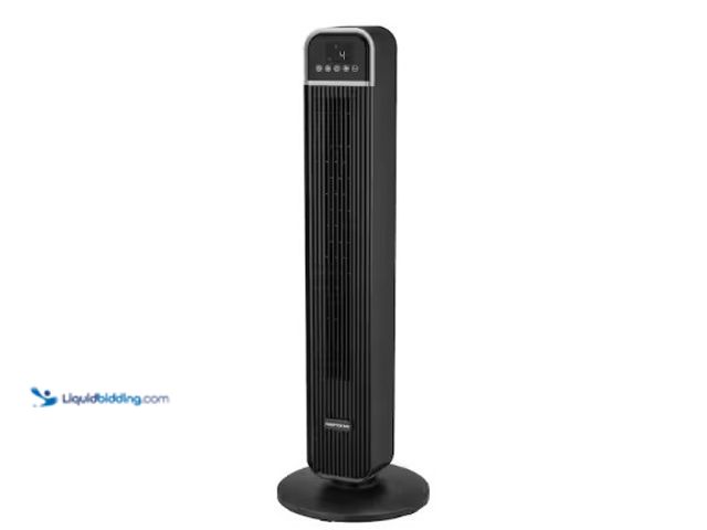 Lot 49-2022344 - Hampton Bay 36 in. 4-Speed Oscillating Tower Fan in Black with Remote Control and Easy Carry Handle,...