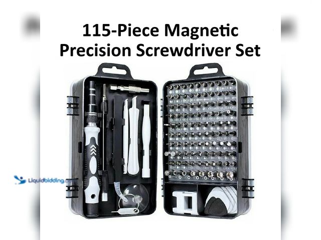 Lot 49-1820443 - Magnetic Precision Screwdriver Set 115-Piece Electronic Repair Tool with Hard Case - NEW - Construct...