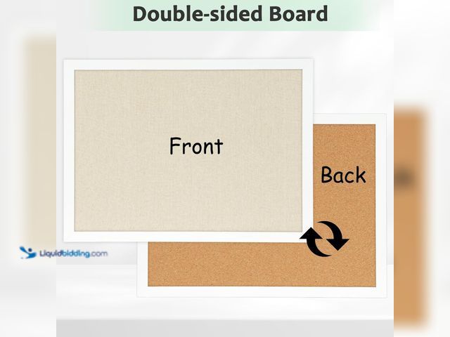 Lot 49-5554297 - DOLLAR BOSS Double-Sided Bulletin Boards with Linen, 36"x24" Cork Board | Corkboards for Walls, Fram...