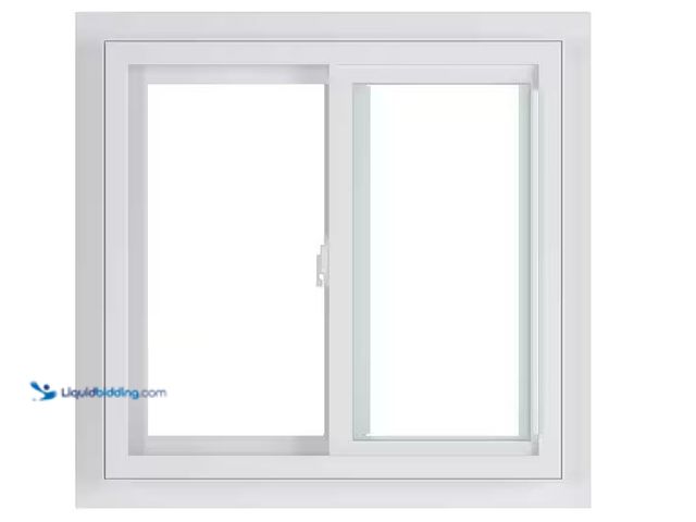 Lot 49-1630899 - American Craftsman 24 in. x 23 in. 50 Series Left-Handed White Vinyl Sliding Window Low-E Argon Glas...