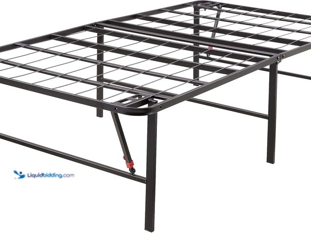 Lot 49-5463385 - Amazon Basics Foldable Metal Platform Bed Frame with Tool Free Setup, 18 Inches High, Sturdy Steel F...