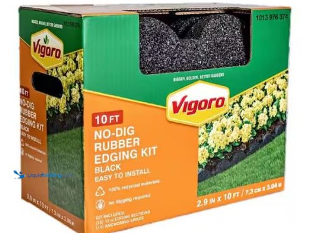 Lot 49-1625249 - Lot of (2) Vigoro 13.5 in. x 3 in x 2.5 in. Black Rubber Edging (10-12 in. pieces), Model # VIG-ESE-...