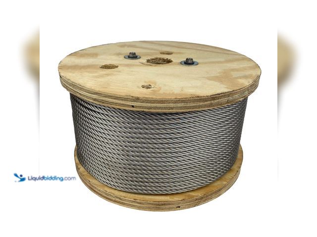 Lot 49-5437483 - 3/8" x 100' 7x19 Galvanized Wire Rope (MBL: 14,400 lbs.)[Model: B08PH5PV66] Used