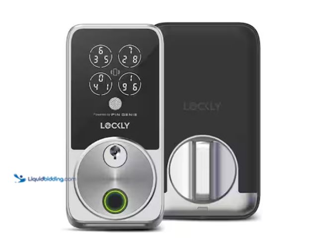 Lot 49-1574917 - Lockly Secure Pro Zeno Series Satin Nickel Deadbolt Wi-Fi Smart Lock, Apple Home Key, Fingerprint, K...