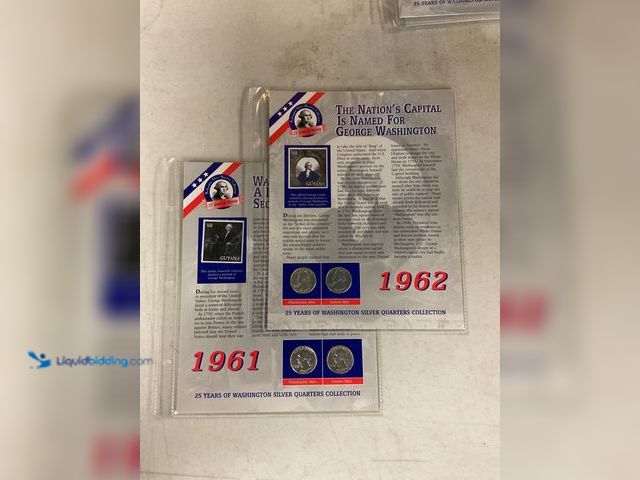 Lot 49-1804592 - 1961 AND 1962 WASHINGTON SILVER QUARTERS W/STAMPS