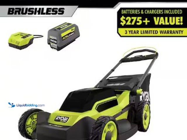 Lot 49-1517135 - RYOBI
40V HP Brushless 20 in. Cordless Battery Walk Behind Push Lawn Mower with 6.0 Ah Battery and ...