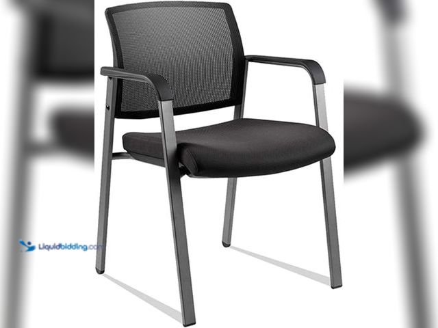 Lot 49-5413026 - CLATINA Mesh Back Stacking Arm Chairs with Upholstered Fabric Seat and Ergonomic Lumber Support for ...