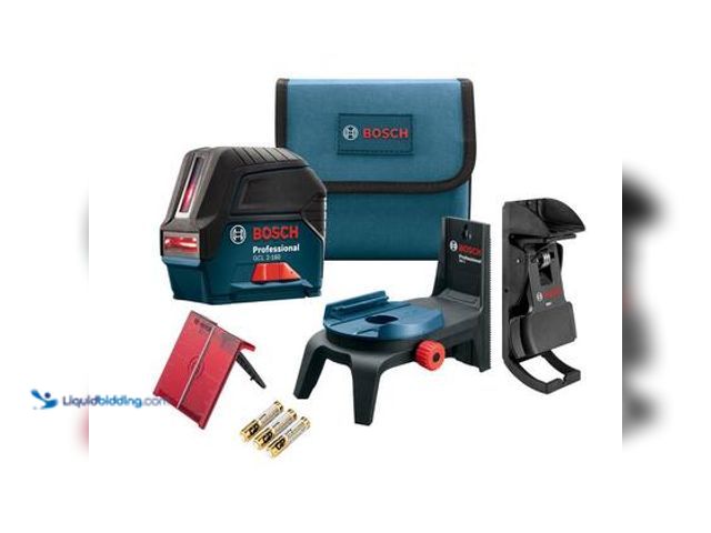 Lot 49-5539655 - Bosch 65 ft. Cross Line Laser Level with Plumb Points Self Leveling includes Hard Carrying Case and ...