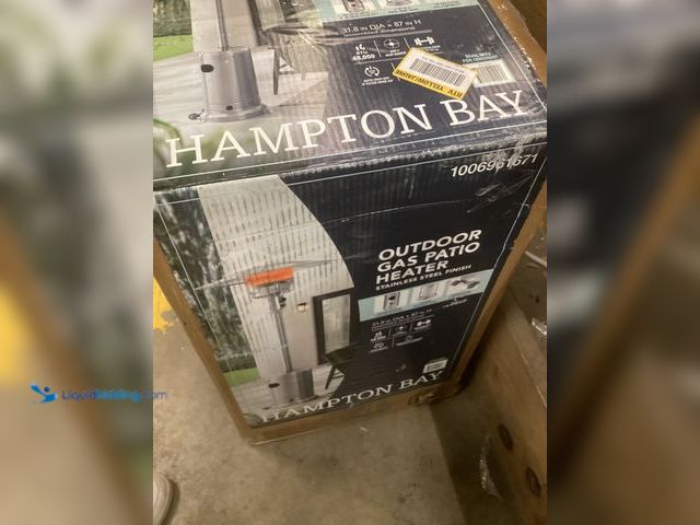 Lot 49-5483565 - Hampton Bay 48000 BTU Stainless Steel Propane Standing Patio Heater with Wheels. Model # NCZH-G-SS. ...