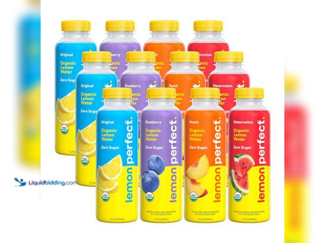 Lot 49-3564111 - Lemon Perfect 4-Flavor Variety Pack, Hydrating Flavored Lemon Water, Zero Sugar, Delicious and Refre...