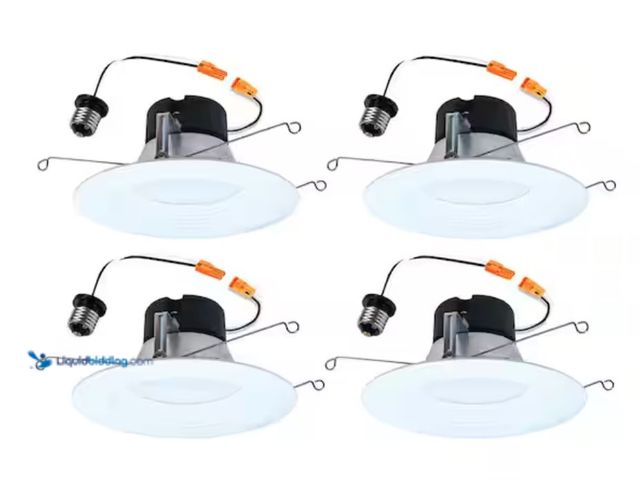 Lot 49-3611931 - HALO LT 5/6 in. Adjustable Integrated LED Recessed Light Trim Retrofit Module with Baffle Trim 5CCT ...