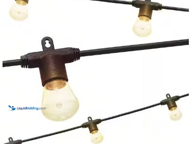 Lot 49-5436893 - Enbrighten 12 Bulb 24 ft. Outdoor/Indoor Bistro LED String Light, Acrylic Edison Bulbs. Model # 3835...